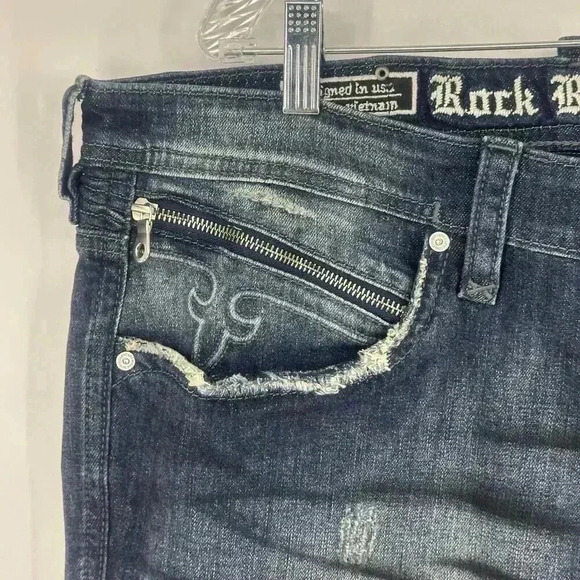 NWT Rock Revival Men's Blue Daviday Moto Stretch Slim Fit Jeans 40x32 - Picture 5 of 16